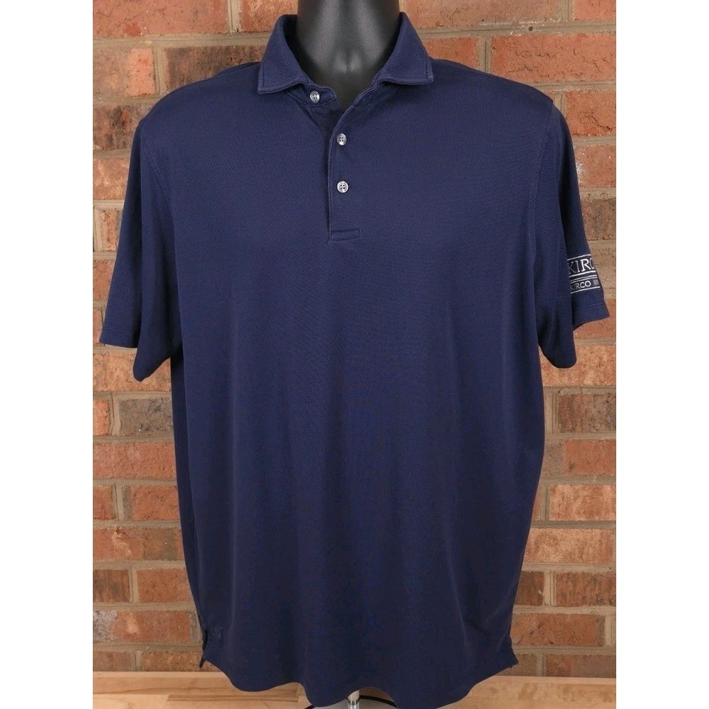 Greyson Golf Polo Shirt Mens Large Navy Performance‎ Pique Brrr Fabric